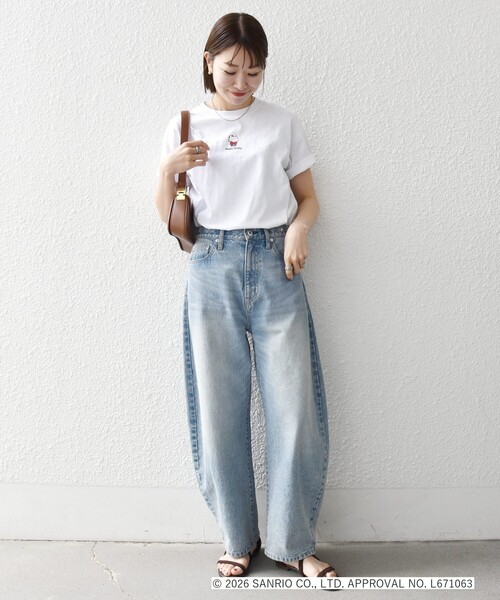 SHIPS any(シップス エニィ)の「Hello Kitty × SHIPS any: ハローキティ プリント TEE(Tシャツ/カットソー・レディース・ホワイト系2/ブラウン/ホワイト系1・ONE SIZE)」の4枚目の写真