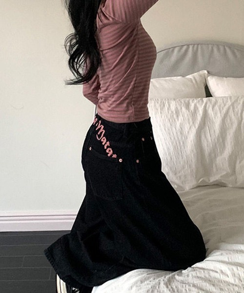 HALEY PESCA（ヘーリーペスカ）の「HALEY PESCA/バックポイントデニムパンツ（デニムパンツ・レディース・ブラック・LARGE/MEDIUM/SMALL）」の3枚目の写真