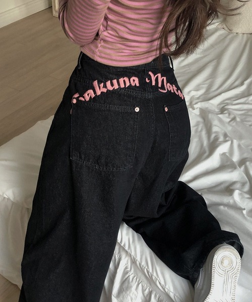 HALEY PESCA（ヘーリーペスカ）の「HALEY PESCA/バックポイントデニムパンツ（デニムパンツ・レディース・ブラック・LARGE/MEDIUM/SMALL）」の5枚目の写真