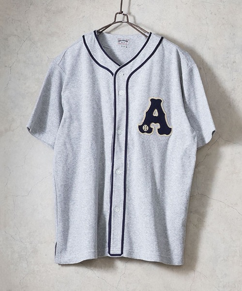 HOUSTON(ヒューストン)の「HOUSTON ヒューストン PILE BASEBALL SHIRT パイル ベースボールシャツ(シャツ/ブラウス・メンズ・ブラック/アッシュグレー/ミント・M/L/XL)」の8枚目の写真