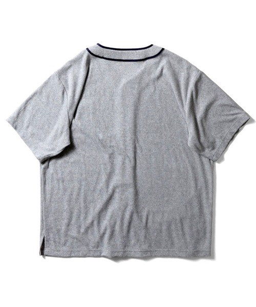 HOUSTON(ヒューストン)の「HOUSTON ヒューストン PILE BASEBALL SHIRT パイル ベースボールシャツ(シャツ/ブラウス・メンズ・ブラック/アッシュグレー/ミント・M/L/XL)」の4枚目の写真