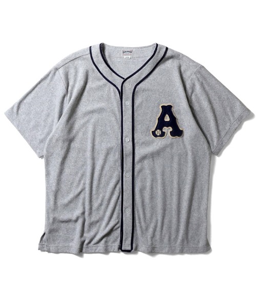 HOUSTON(ヒューストン)の「HOUSTON ヒューストン PILE BASEBALL SHIRT パイル ベースボールシャツ(シャツ/ブラウス・メンズ・ブラック/アッシュグレー/ミント・M/L/XL)」の6枚目の写真