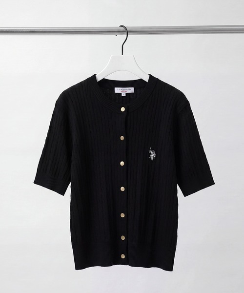 U.S. POLO ASSN.(ユーエスポロアッスン)の「【U.S. POLO ASSN./ユーエスポロアッスン】ワンポイント刺繍 ケーブル半袖 カーディガン(ニット/セーター・レディース・ブラック/ネイビー/レッド/オフホワイト/ブラック系その他・LL/M/L)」の22枚目の写真