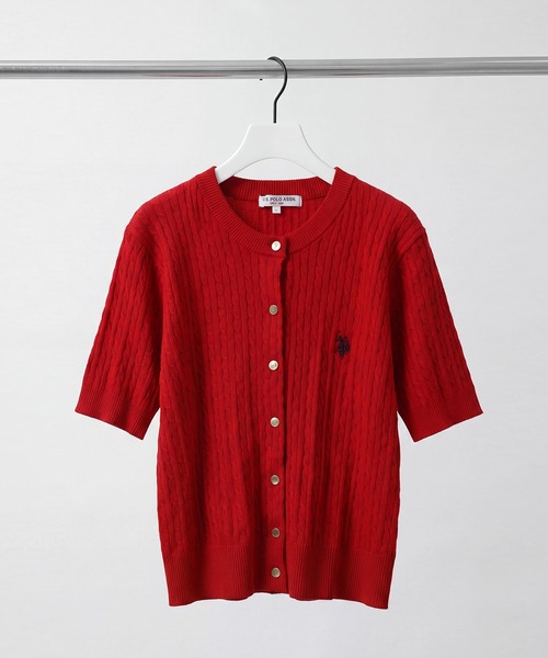 U.S. POLO ASSN.(ユーエスポロアッスン)の「【U.S. POLO ASSN./ユーエスポロアッスン】ワンポイント刺繍 ケーブル半袖 カーディガン(ニット/セーター・レディース・ブラック/ネイビー/レッド/オフホワイト/ブラック系その他・LL/M/L)」の19枚目の写真