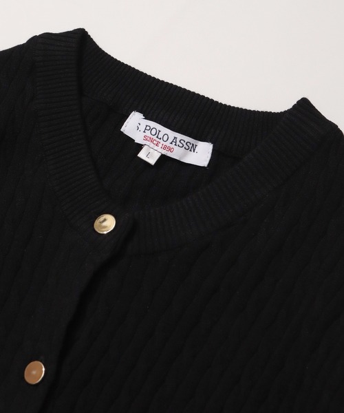 U.S. POLO ASSN.(ユーエスポロアッスン)の「【U.S. POLO ASSN./ユーエスポロアッスン】ワンポイント刺繍 ケーブル半袖 カーディガン(ニット/セーター・レディース・ブラック/ネイビー/レッド/オフホワイト/ブラック系その他・LL/M/L)」の16枚目の写真