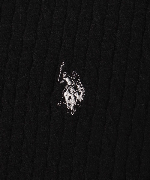 U.S. POLO ASSN.(ユーエスポロアッスン)の「【U.S. POLO ASSN./ユーエスポロアッスン】ワンポイント刺繍 ケーブル半袖 カーディガン(ニット/セーター・レディース・ブラック/ネイビー/レッド/オフホワイト/ブラック系その他・LL/M/L)」の15枚目の写真