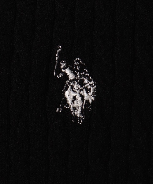 U.S. POLO ASSN.(ユーエスポロアッスン)の「【U.S. POLO ASSN./ユーエスポロアッスン】ワンポイント刺繍 ケーブル半袖 カーディガン(ニット/セーター・レディース・ブラック/ネイビー/レッド/オフホワイト/ブラック系その他・LL/M/L)」の11枚目の写真
