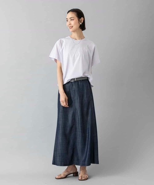 MICHEL KLEIN(ミッシェル・クラン)の「裾ドロストバルーンカットソー(Tシャツ/カットソー・レディース・ネイビー/ベージュ/ライラック・38)」の7枚目の写真