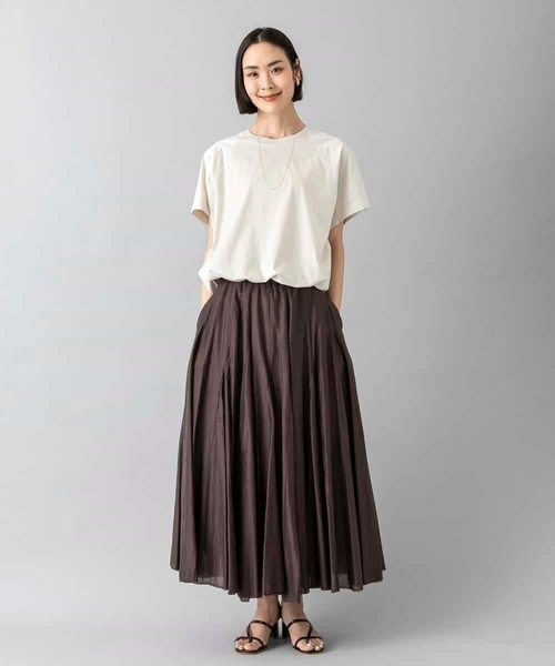 MICHEL KLEIN(ミッシェル・クラン)の「裾ドロストバルーンカットソー(Tシャツ/カットソー・レディース・ネイビー/ベージュ/ライラック・38)」の12枚目の写真