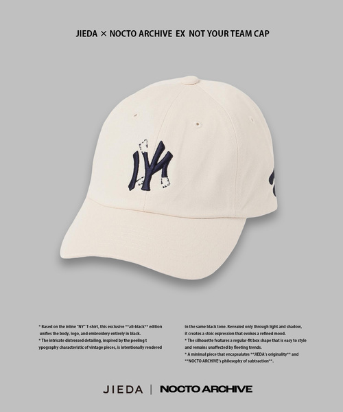 Jieda(ジエダ)の「JIEDA × NOCTO ARCHIVE 別注 NOT YOUR TEAM CAP(キャップ・メンズ・ネイビー/ホワイト/ブラック・FREE)」の2枚目の写真