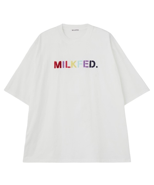 MILKFED.(ミルクフェド)の「STENCIL SAGARA EMBROIDERY S/S TEE(Tシャツ/カットソー・レディース・ホワイト/オフホワイト/チャコール・ONE SIZE)」の4枚目の写真