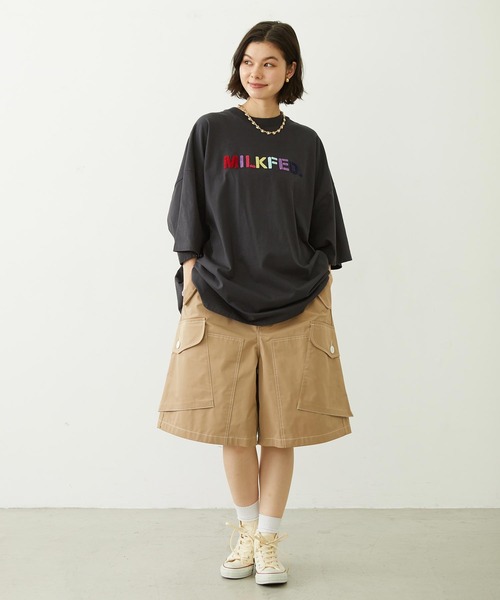 MILKFED.(ミルクフェド)の「STENCIL SAGARA EMBROIDERY S/S TEE(Tシャツ/カットソー・レディース・ホワイト/オフホワイト/チャコール・ONE SIZE)」の20枚目の写真