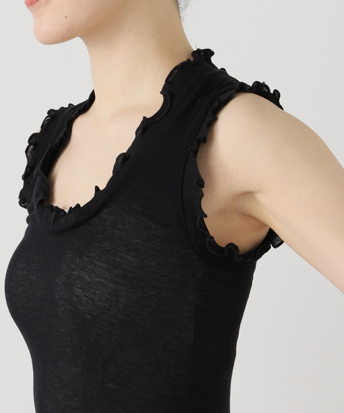IENA LA BOUCLE(イエナラブークル)の「《追加》seamless basic./シームレスベーシック Flounce タンクトップ(タンクトップ・レディース・ブラウン/ピンク/ブラック/ホワイト/パープル・FREE)」の10枚目の写真