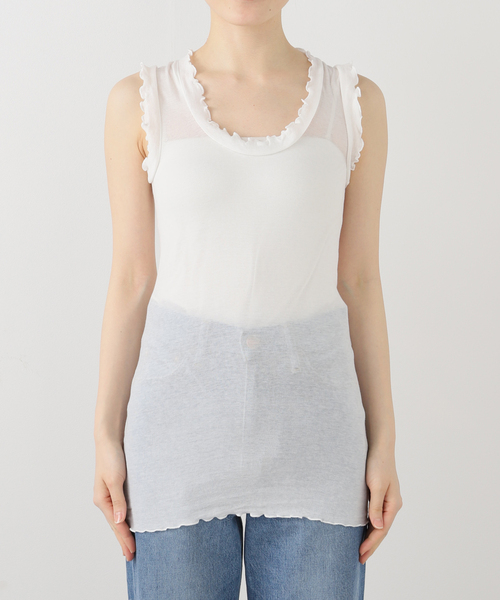 IENA LA BOUCLE(イエナラブークル)の「《追加》seamless basic./シームレスベーシック Flounce タンクトップ(タンクトップ・レディース・ブラウン/ピンク/ブラック/ホワイト/パープル・FREE)」の15枚目の写真