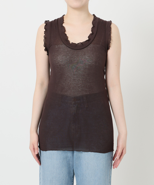 IENA LA BOUCLE(イエナラブークル)の「《追加》seamless basic./シームレスベーシック Flounce タンクトップ(タンクトップ・レディース・ブラウン/ピンク/ブラック/ホワイト/パープル・FREE)」の17枚目の写真