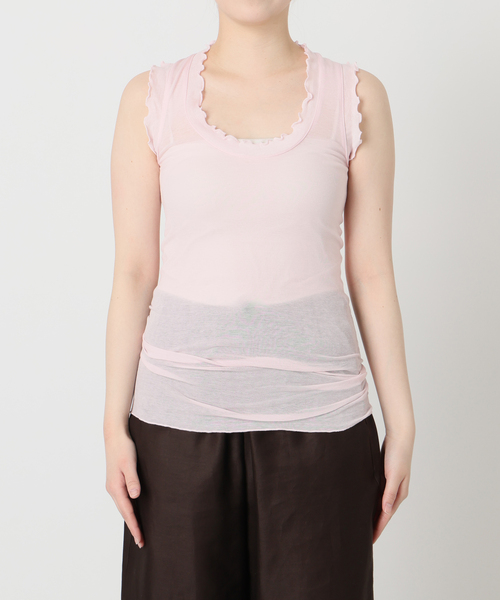 IENA LA BOUCLE(イエナラブークル)の「《追加》seamless basic./シームレスベーシック Flounce タンクトップ(タンクトップ・レディース・ブラウン/ピンク/ブラック/ホワイト/パープル・FREE)」の19枚目の写真