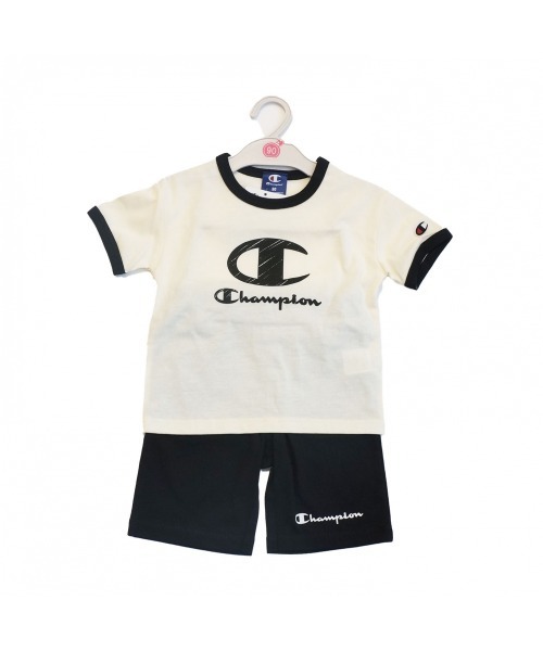 Champion(チャンピオン)の「Champion チャンピオン 半袖セットアップ(ロンパース・キッズ・オフホワイト・90cm/80cm)」の2枚目の写真