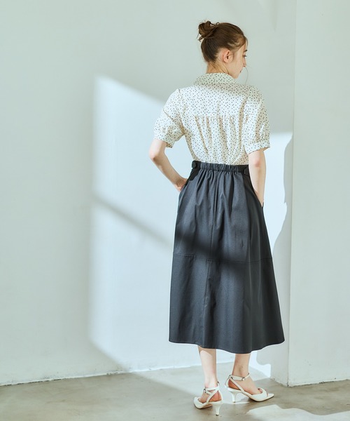 12Twelve Agenda(トゥエルブ アジェンダ)の「撥水タックフレアスカート(スカート・レディース・ベージュ/ブラック/ブルー・M)」の12枚目の写真