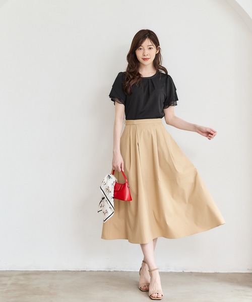 12Twelve Agenda(トゥエルブ アジェンダ)の「撥水タックフレアスカート(スカート・レディース・ベージュ/ブラック/ブルー・M)」の18枚目の写真