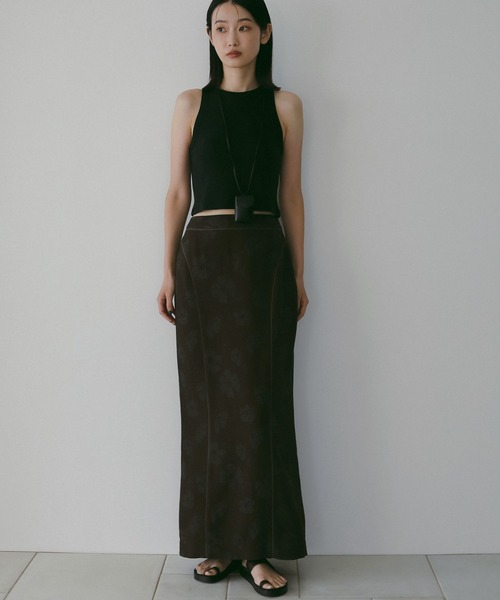 anuke(アンヌーク)の「Flower Jacquard Skirt(スカート・レディース・ブラウン/アイボリー・38inch/36inch)」の8枚目の写真