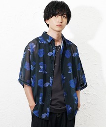 MinoriTY | 【MinoriTY】総柄メッシュドルマンシャツ メンズ 春服 夏服 涼しげ 五分袖(シャツ/ブラウス)