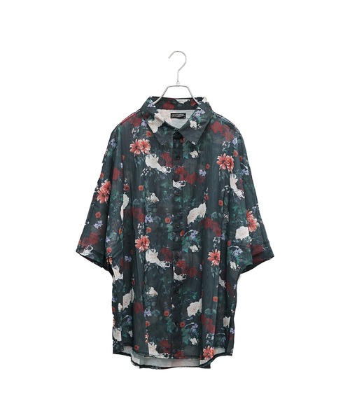 MinoriTY（マイノリティ）の「【MinoriTY】総柄メッシュドルマンシャツ メンズ 春服 夏服 涼しげ 五分袖（シャツ/ブラウス・メンズ・ブラック×ホワイト/ブラック×グレー/ブルー系その他/グリーン系その他・L/M）」の21枚目の写真
