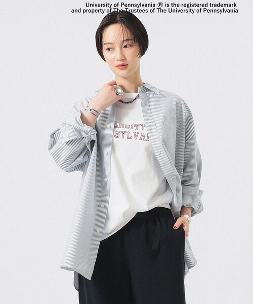 BEAMS BOY(ビームスボーイ)の「ビック ボタンダウン シャツ(シャツ/ブラウス・レディース・オレンジ/グリーン/ブラウン・1/2)」の2枚目の写真