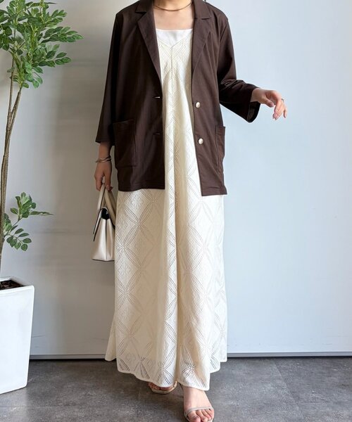Jena espace merveilleux(ジェナ エスパスメルヴェイユ)の「パッチワーク風レースワンピ(ワンピース・レディース・ブラック/アイボリー・FREE)」の19枚目の写真