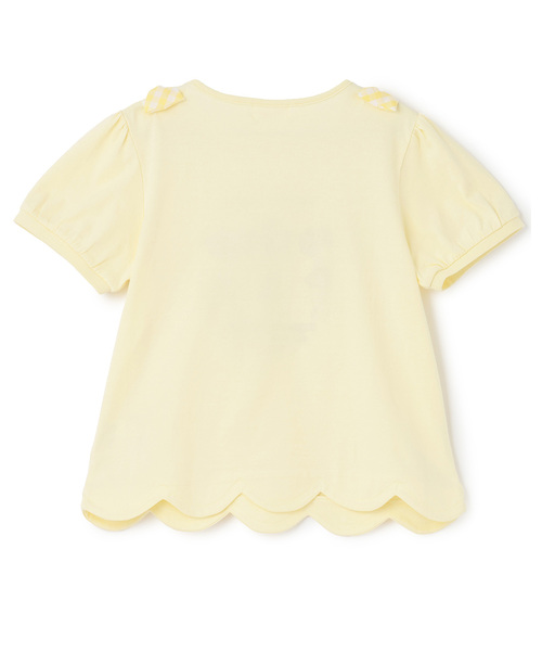 mezzo piano(メゾピアノ)の「【ポムポムプリン】裾スカラップ パフスリーブTシャツ(Tシャツ/カットソー・キッズ・オフホワイト・140cm/130cm/120cm)」の2枚目の写真