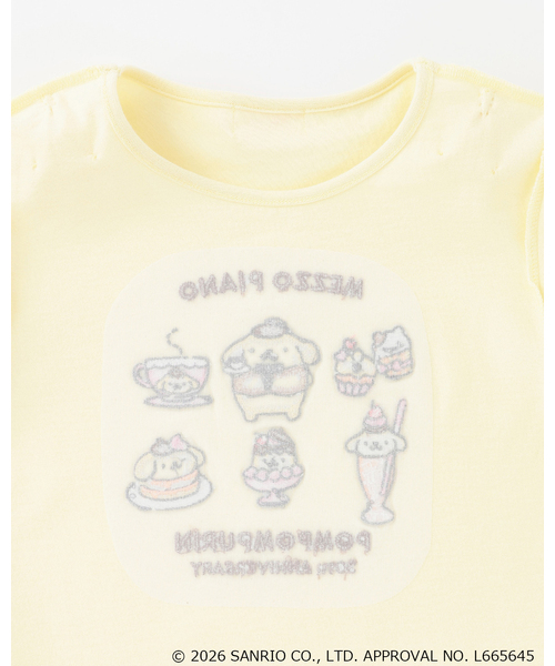 mezzo piano(メゾピアノ)の「【ポムポムプリン】裾スカラップ パフスリーブTシャツ(Tシャツ/カットソー・キッズ・オフホワイト・140cm/130cm/120cm)」の4枚目の写真