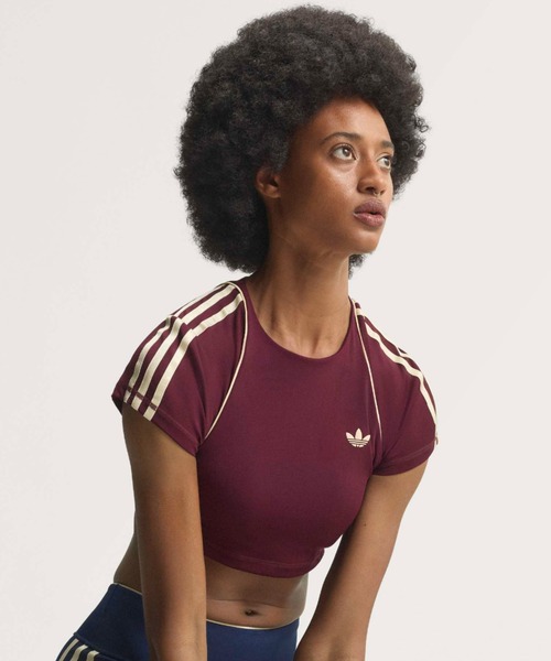 adidas(アディダス)の「adidas OG SPORT T-SHIRTS BRA / アディダス オリジナルス スポーツ SST ブラTシャツ(Tシャツ/カットソー・レディース・マルーン・S/M/L)」の3枚目の写真