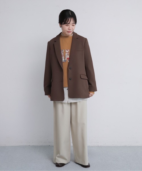 NOMBRE IMPAIR(ノンブルアンペール)の「【予約】ポリエステルスラブストレッチ テーラードジャケット(テーラードジャケット・レディース・ダークブラウン/チャコールグレー・FREE)」の10枚目の写真
