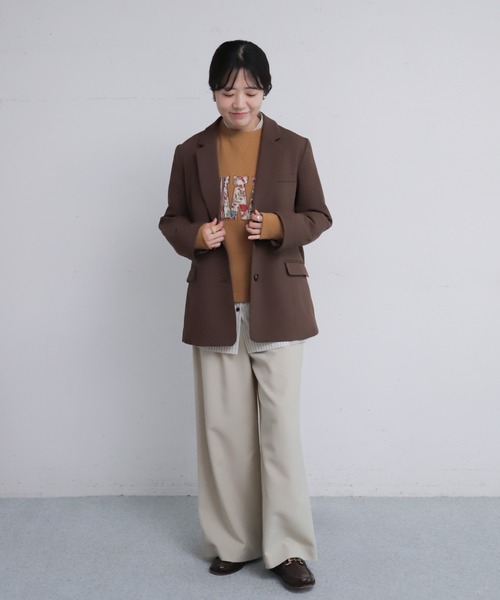 NOMBRE IMPAIR(ノンブルアンペール)の「【予約】ポリエステルスラブストレッチ テーラードジャケット(テーラードジャケット・レディース・ダークブラウン/チャコールグレー・FREE)」の13枚目の写真
