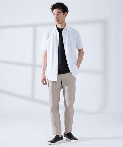 ABAHOUSE GRAY（アバハウスグレイ）の「【ON/OFF兼用】シルキー マイクロカノコ 半袖シャツ（シャツ/ブラウス・メンズ・ホワイト/サックスブルー/グレイッシュベージュ/グレイッシュブルー・44/46/48/50）」の17枚目の写真