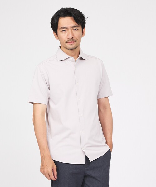 ABAHOUSE GRAY（アバハウスグレイ）の「【ON/OFF兼用】シルキー マイクロカノコ 半袖シャツ（シャツ/ブラウス・メンズ・ホワイト/サックスブルー/グレイッシュベージュ/グレイッシュブルー・44/46/48/50）」の19枚目の写真