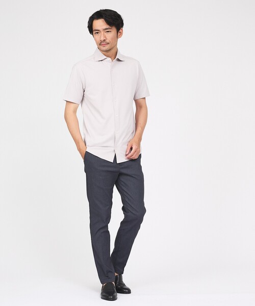 ABAHOUSE GRAY（アバハウスグレイ）の「【ON/OFF兼用】シルキー マイクロカノコ 半袖シャツ（シャツ/ブラウス・メンズ・ホワイト/サックスブルー/グレイッシュベージュ/グレイッシュブルー・44/46/48/50）」の20枚目の写真