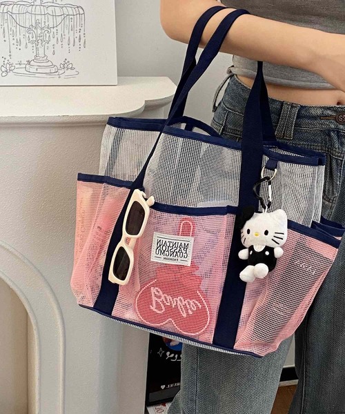 TONE SELECT GOODS(トーンセレクトグッズ)の「Liaa/メッシュ トートバッグ A18797(トートバッグ・レディース・ピンク・FREE)」の9枚目の写真