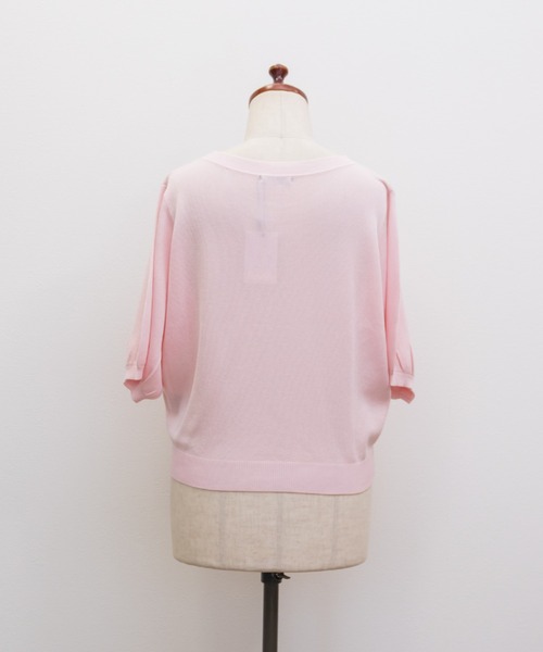 CLETTE（クレット）の「CLETTEオリジナルシアーサマーニット（ニット/セーター・レディース・オフホワイト/ピンク・4L/3L/LL）」の11枚目の写真