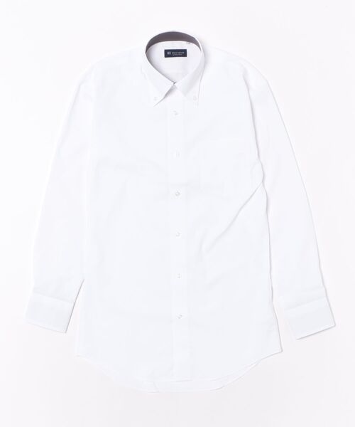 TOKYO SHIRTS(トウキョウシャツ)の「形態安定ノンアイロン ボタンダウン 長袖ビジネスワイシャツ(ビジネスシャツ・メンズ・ホワイト・首回り43cm-裄丈86cm/首回り37cm-裄丈80cm/首回り37cm-裄丈84cm/首回り39cm-裄丈80cm/首回り39cm-裄丈84cm/首回り41cm-裄丈82cm/首回り41cm-裄丈86cm/首回り42cm-裄丈82cm/首回り42cm-裄丈86cm/首回り43cm-裄丈82cm)」の6枚目の写真