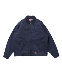 【BEN DAVIS（ベンデイビス）】ZIP FRONT TRUCKER JACKET / トラッカージャケット コーデュロイ衿 ショート丈 中綿キルティング アウター ユニセックス