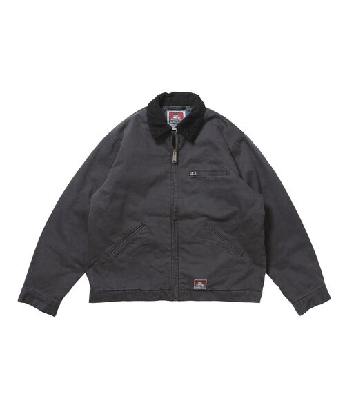 BEN DAVIS(ベンデイビス)の「【BEN DAVIS(ベンデイビス)】ZIP FRONT TRUCKER JACKET / トラッカージャケット コーデュロイ衿 ショート丈 中綿キルティング アウター ユニセックス(ブルゾン・メンズ・ブラック/ネイビー/ピンク系その他/その他1/サンドベージュ・LARGE/MEDIUM/X-LARGE)」の2枚目の写真