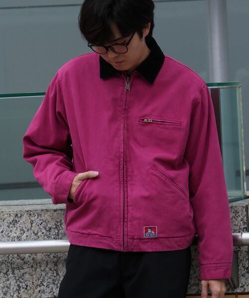 BEN DAVIS(ベンデイビス)の「【BEN DAVIS(ベンデイビス)】ZIP FRONT TRUCKER JACKET / トラッカージャケット コーデュロイ衿 ショート丈 中綿キルティング アウター ユニセックス(ブルゾン・メンズ・ブラック/ネイビー/ピンク系その他/その他1/サンドベージュ・LARGE/MEDIUM/X-LARGE)」の6枚目の写真