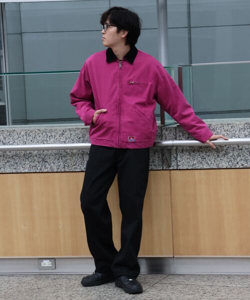 BEN DAVIS(ベンデイビス)の「【BEN DAVIS(ベンデイビス)】ZIP FRONT TRUCKER JACKET / トラッカージャケット コーデュロイ衿 ショート丈 中綿キルティング アウター ユニセックス(ブルゾン・メンズ・ブラック/ネイビー/ピンク系その他/その他1/サンドベージュ・LARGE/MEDIUM/X-LARGE)」の8枚目の写真