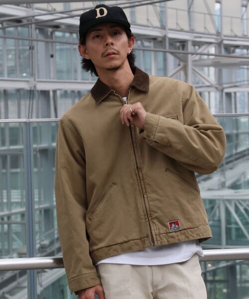 BEN DAVIS(ベンデイビス)の「【BEN DAVIS(ベンデイビス)】ZIP FRONT TRUCKER JACKET / トラッカージャケット コーデュロイ衿 ショート丈 中綿キルティング アウター ユニセックス(ブルゾン・メンズ・ブラック/ネイビー/ピンク系その他/その他1/サンドベージュ・LARGE/MEDIUM/X-LARGE)」の11枚目の写真