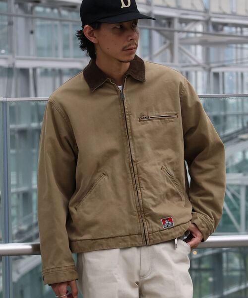 BEN DAVIS(ベンデイビス)の「【BEN DAVIS(ベンデイビス)】ZIP FRONT TRUCKER JACKET / トラッカージャケット コーデュロイ衿 ショート丈 中綿キルティング アウター ユニセックス(ブルゾン・メンズ・ブラック/ネイビー/ピンク系その他/その他1/サンドベージュ・LARGE/MEDIUM/X-LARGE)」の12枚目の写真