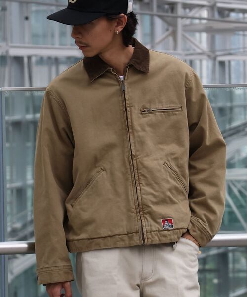 BEN DAVIS(ベンデイビス)の「【BEN DAVIS(ベンデイビス)】ZIP FRONT TRUCKER JACKET / トラッカージャケット コーデュロイ衿 ショート丈 中綿キルティング アウター ユニセックス(ブルゾン・メンズ・ブラック/ネイビー/ピンク系その他/その他1/サンドベージュ・LARGE/MEDIUM/X-LARGE)」の15枚目の写真