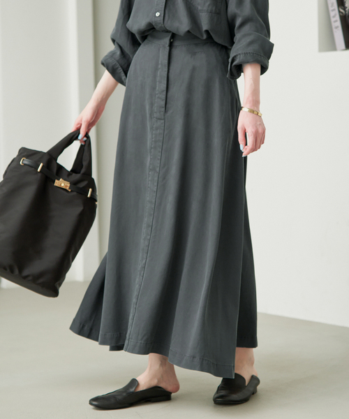 SLOBE IENA（スローブイエナ）の「《シリーズあり/セットアップ可/》製品染め スカート（スカート・レディース・ブラウン/グレー・36/38）」の8枚目の写真