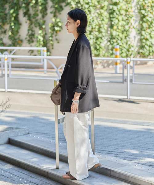 JOURNAL STANDARD(ジャーナルスタンダード)の「《追加》ライクストレッチジャケット(テーラードジャケット・レディース・チョコ/ブラック/チャコールグレー・38/36)」の13枚目の写真