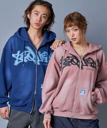 ブランド古着】メンズのパーカー（ピンク/桃色系・ジップアップ）古着