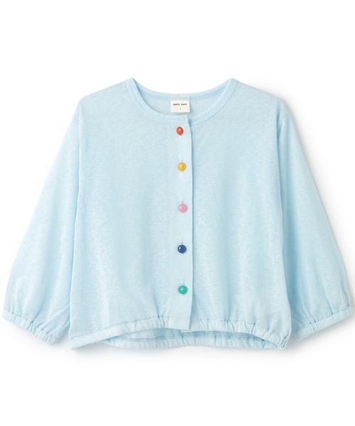 petit main（プティマイン）の「【藤本美貴コラボ】カラフルボタンUVカーデ（カーディガン/ボレロ・キッズ・サックスブルー・L(120-130cm)/M(100-110cm)/S(80-90cm)）」の5枚目の写真